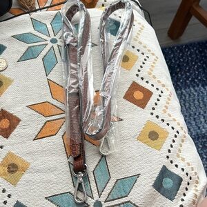 Brown purse or bag Strap with Silver Hardware